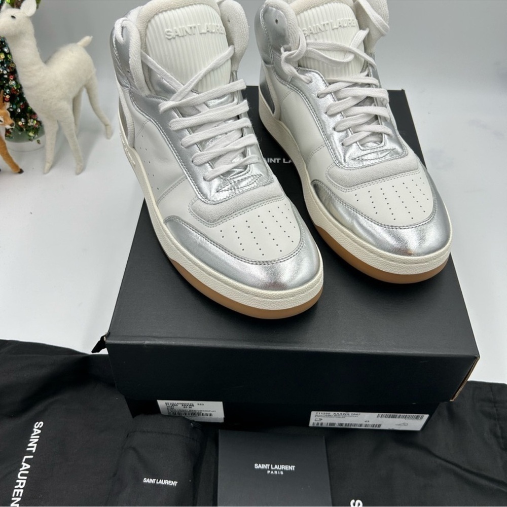 Men’s Saint Laurent SL 80 leather trainer sneaker size 43 made in Italy